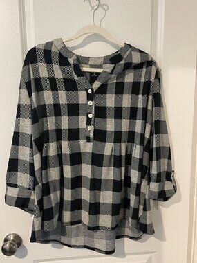 Kim Rodgers Plaid Button Down Flannel Shirt